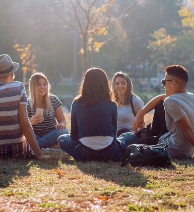 Young people in park
